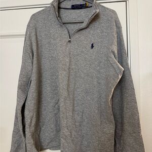 Ralph Lauren Light Gray Zip-Up Sweater